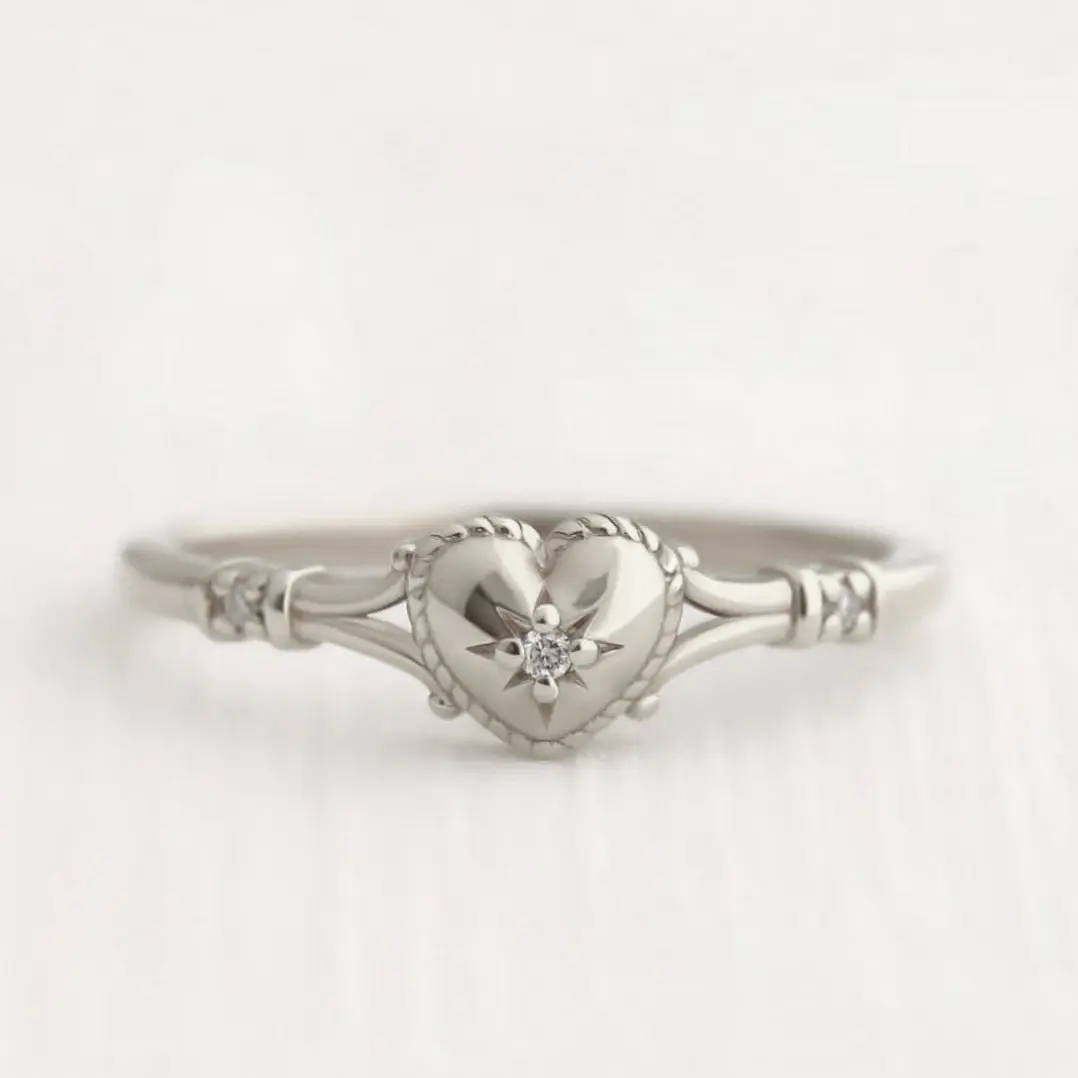 Dainty Heart Ring for Women, Minimalist Silver-Plated Adjustable Jewelry, Meaningful Love Gift for Everyday Sparkle, Meaningful Gifts, Promise Ring, Rings
