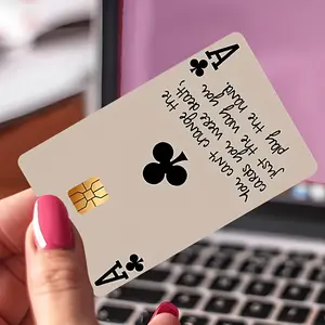 "Chic Black And White Ace Card" Credit Card Sticker Used for EBT, Transportation, Keys, Credit Cards, Debit Cards, Card Skins, Protect Bank Cards, No Bubbles, Suitable for Small Chip Cards Self Adhesive Sticker