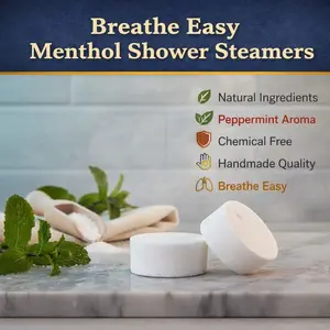 Sandbar Suds Breathe Easy Natural Handmade Menthol Shower Steamer 3 Pack Chemical Free Peppermint Aroma
