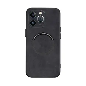 Magnetic For Magsafe Leather Case For iPhone 15 14 Pro Max 14pro 12 13 Pro Max 11 16 Luxury Wireless Charge Shockproof Cover