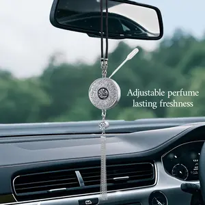 Islamic Car Pendant Arabic Peace Blessing Quran Verse 51-52 Drip Glue Zinc Alloy Car Air Freshener Charm Adjustable Diffuser Gift Box Hanging Car Diffuser