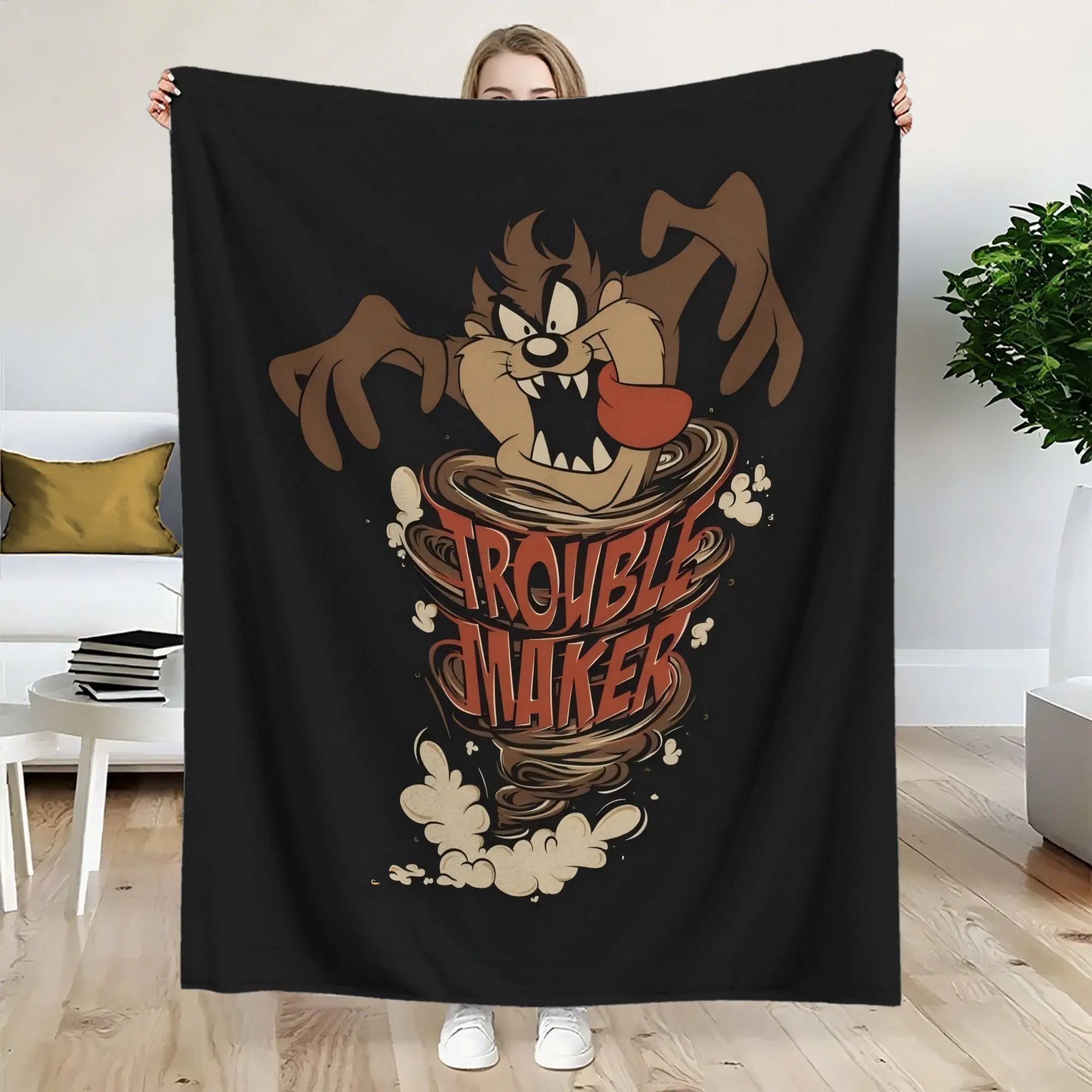 Tasmanian Devil, a creatively designed ultra-soft flannel blanket, warm and comfortable living room blanket, office blanket, sofa decoration, all-season travel blanket, multi-purpose gift blanket - home decoration