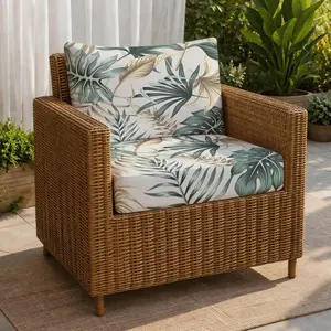 High Elasticity Outdoor Sofa Cushion Covers, Tropical Plant Print, Soft Washable, All-Season Use, Fashionable and Durable, Patio Cushion Covers