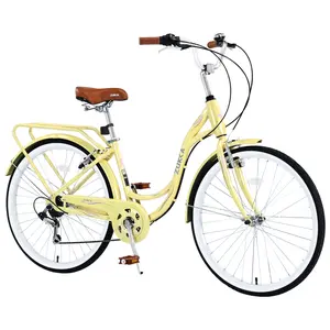 [Bellemave]Women's 24-Inch Leisure Bicycle, 7-Speed, Easy Assembly, Beginner-Friendly, Sensitive Brakes, Agile Wheels