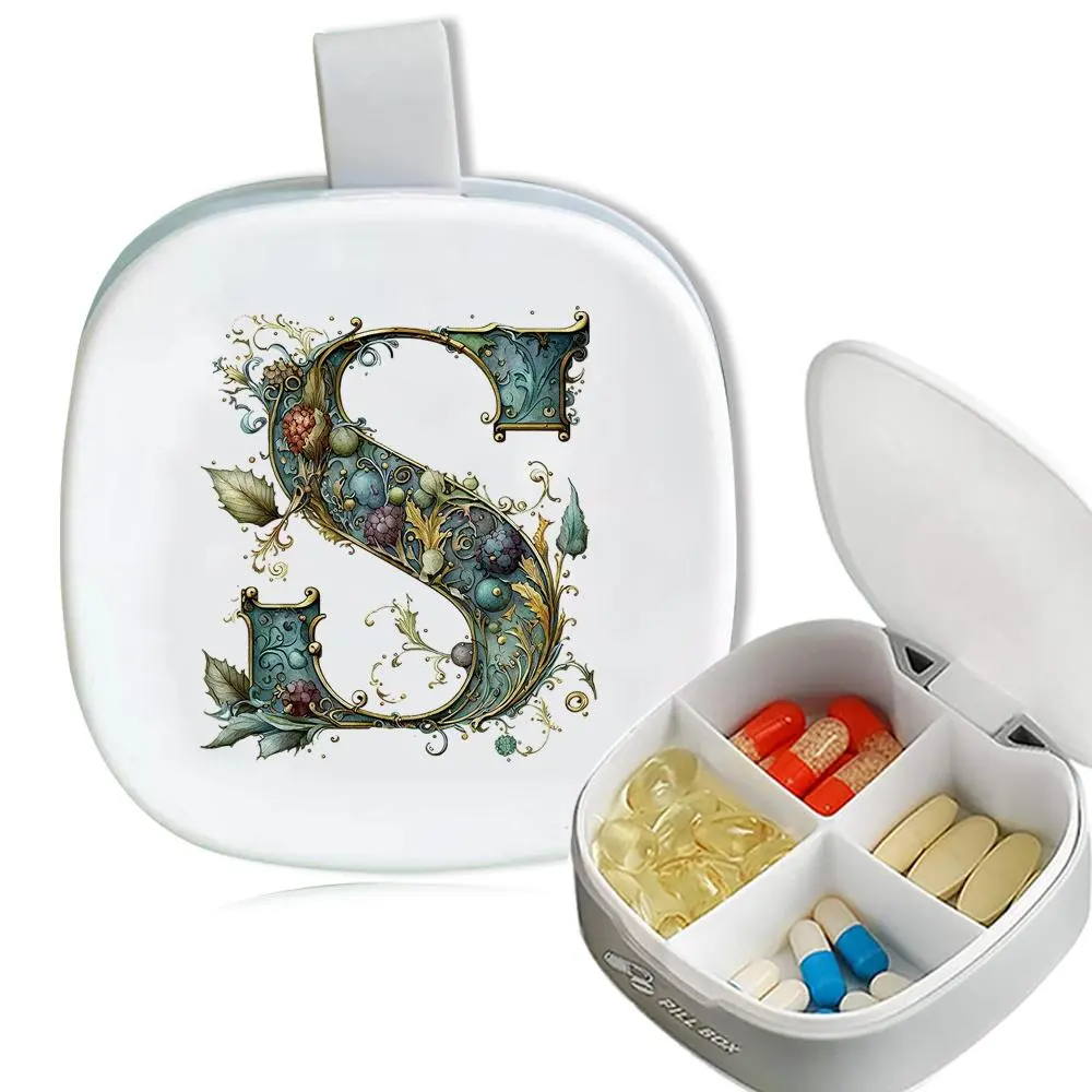 4-compartment Pill Box, 1 Count Portable Travel Medicine Case, Lightweight Moisture-proof Design Pill Organizer with Secure Closure and Easy to Clean, Tampons