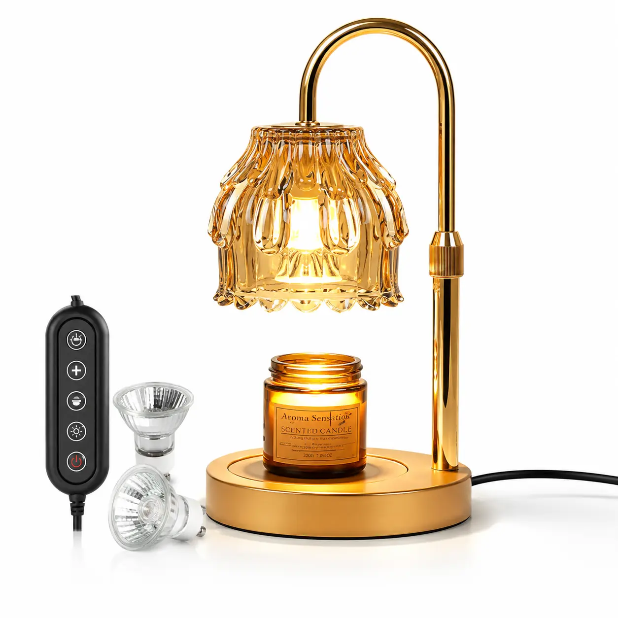 Flower Design Pink Candle Heating Lamp, Home Bedroom Decor Decorative Light, Interior Decoration Accessories for Home Improvement, Ideal Gift Option
