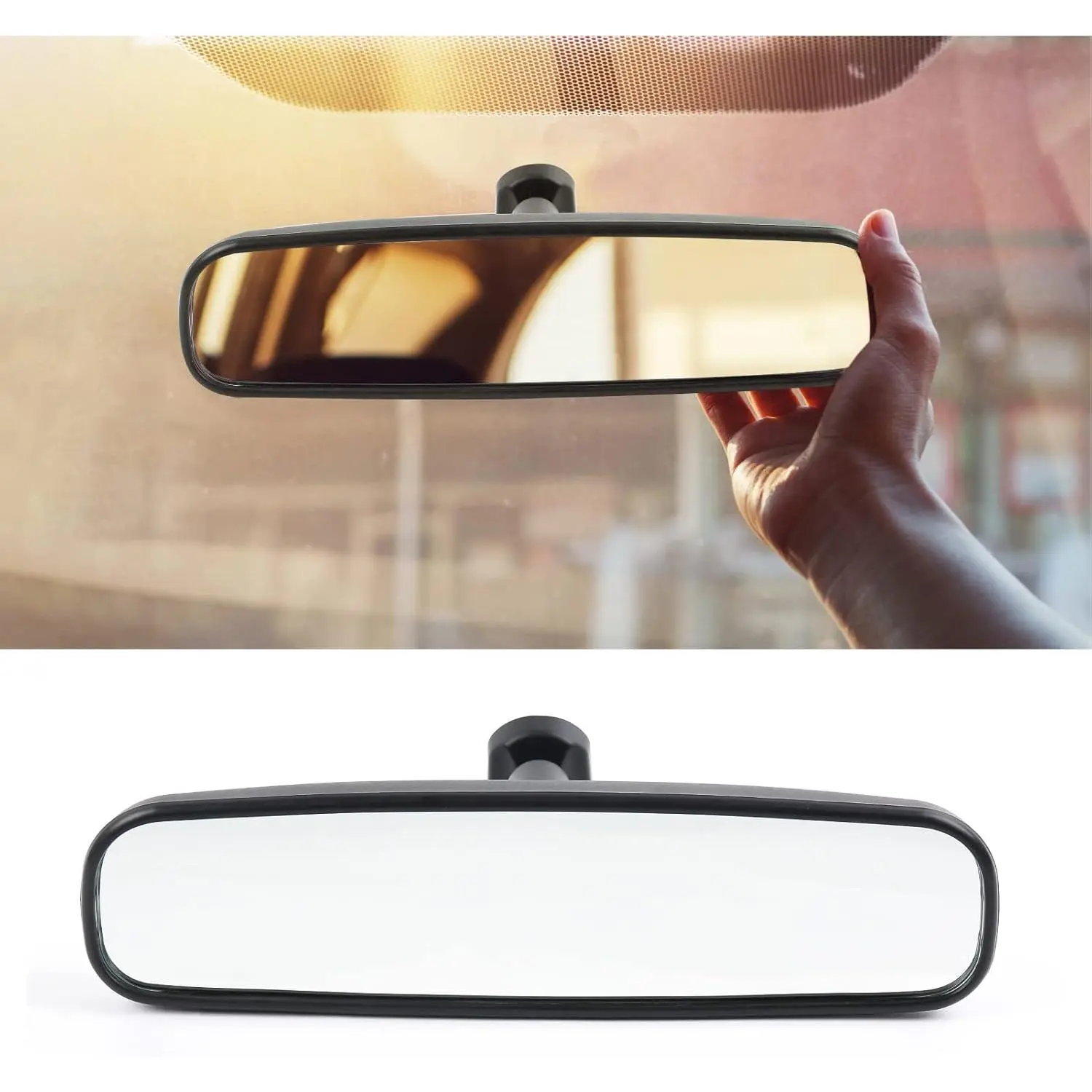 10 inches Automotive OEM Fit Interior Car Rearview Mirror - Day-Night Function, Auto Accessories, Compatible with Toyota Corolla Camry RAV4, Ford Focus, Nissan Rogue Altima Sentra, Honda CRV Accord, KIA Optima, Mazda 3 5 6 Miata, Rearviewmirrors