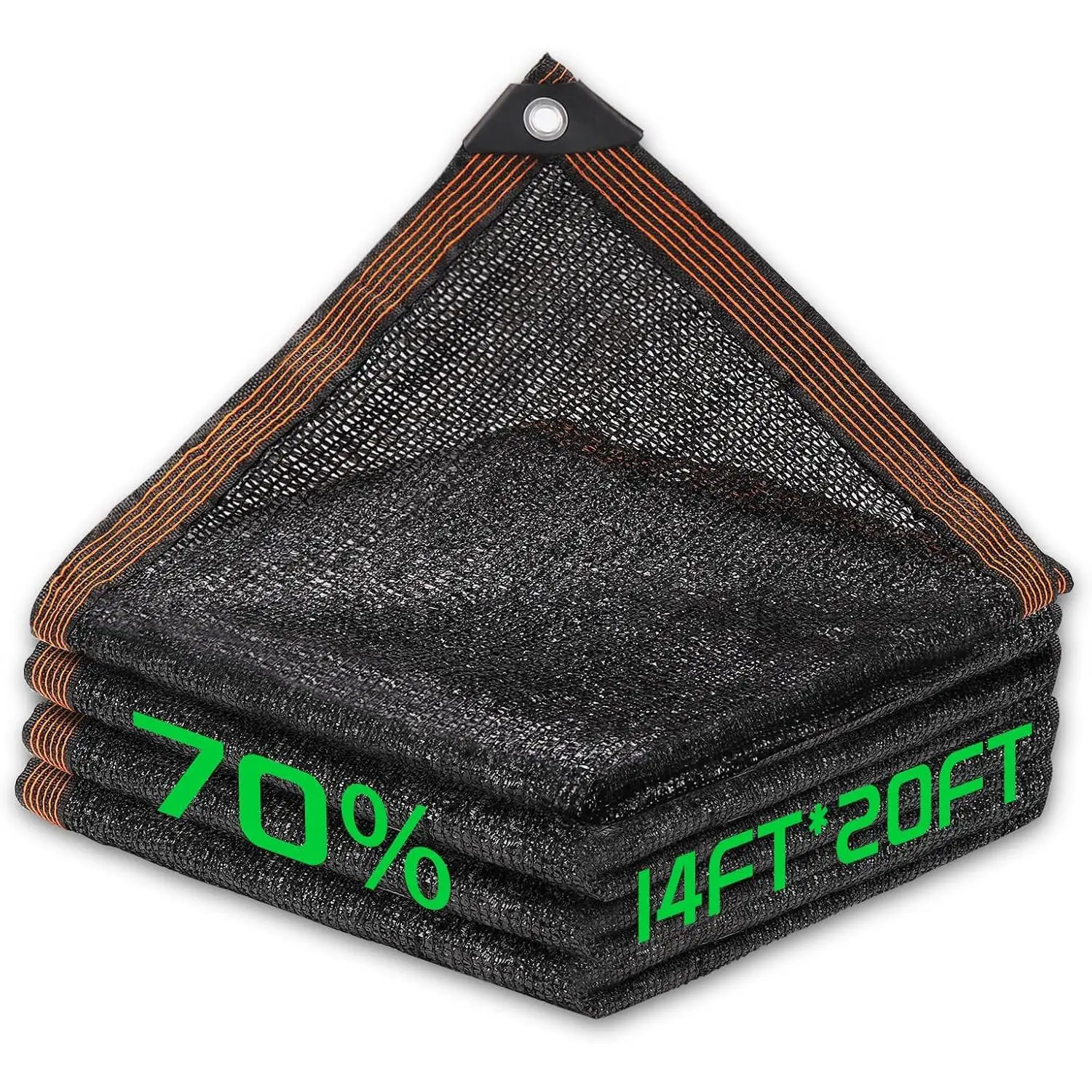 70% Shade Cloth, 14FTx20FT HDPE Mesh Tarp with Reinforced Grommets, Outdoor Sun Shade Net for Greenhouse, , Garden, Pergola, Patio, Chicken Coop (14FT