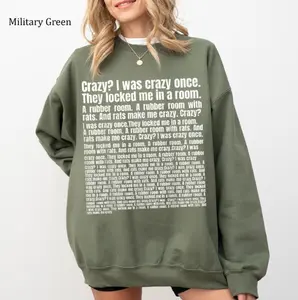 Crazy? I Was Crazy Once Sweatshirt & Hoodie – Funny Trending Meme Long Sleeve for Men & Women, Casual Streetwear Style