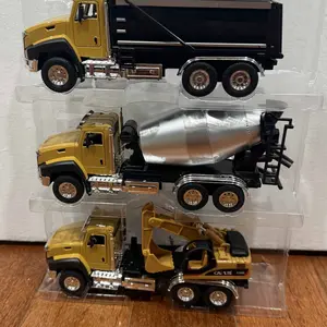 3-in-1 Die-Cast Metal Model Car Set 1:50 Scale Construction Vehicles City Traffic Trucks & Fire Engines Perfect Gift for Kids