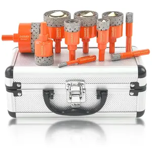 Diamond Hole Saw Kit for Tile, Ceramic, Granite, Marble and More Drilling - ZNXIMER 10pcs Tile Hole Saw KitSET2(11 Pieces)(6/8/10/20/25/28/32/35/45/50/65MM)
