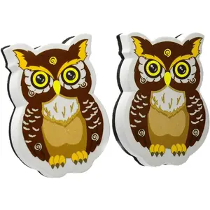 Cute Owl Magnetic Felt Dry-Erase Eraser Set (Pack of 2) for Whiteboards and Chalkboards, Ideal for Teachers, Office, and Home