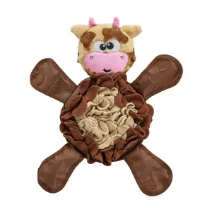 Snuffle Palz Brown Cow Large Plush Interactive Dog Toy