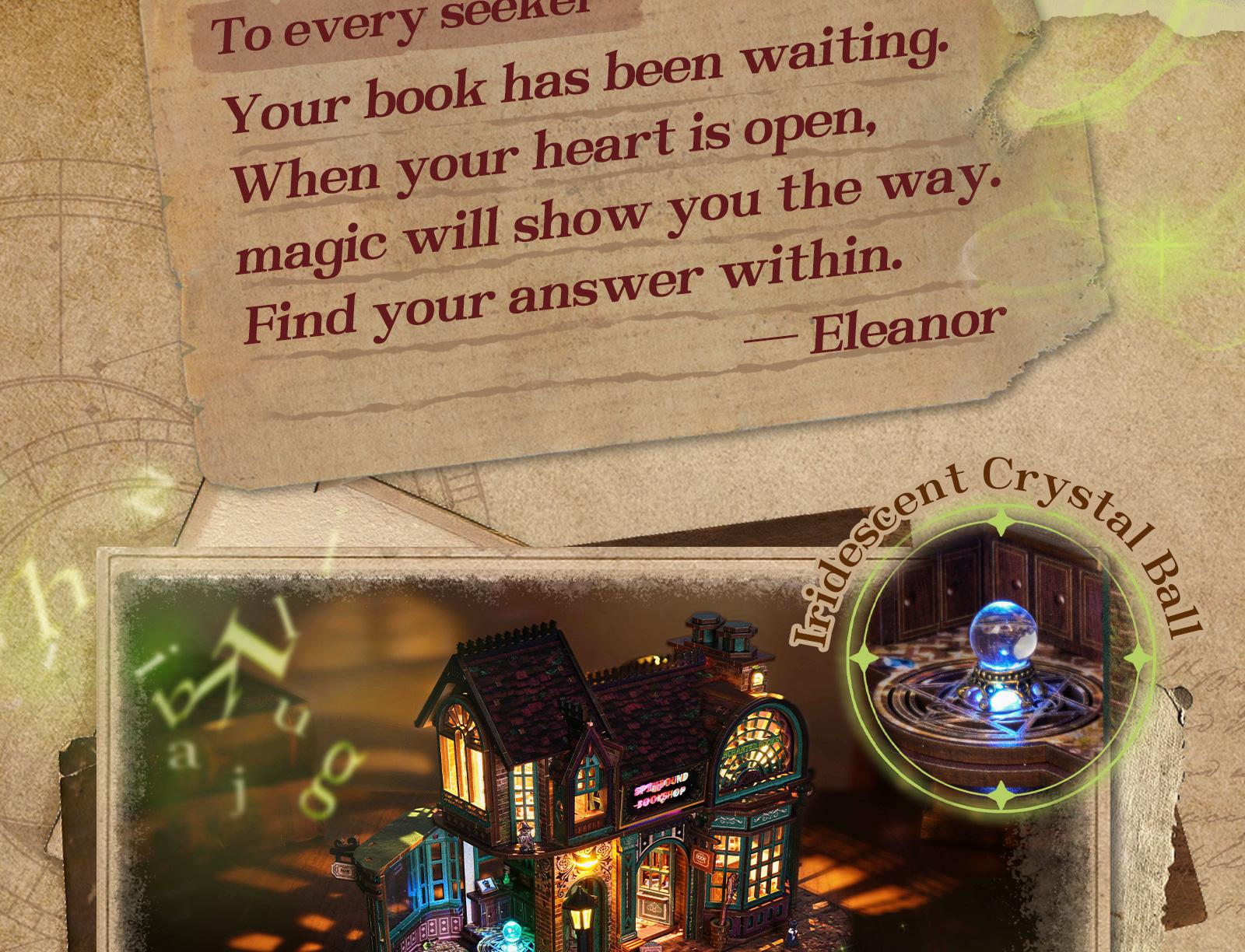 SummerVibes FUNPOLA Magic Bookstore - LED 3D Wooden Puzzle DIY Spellbound Miniature Bookshop Architecture Craft Gift for Book Lovers SummerVibes FUNPOLA Magic Bookstore - LED 3D Wooden Puzzle DIY Spellbound Miniature Bookshop Architecture Craft Gift for Book Lovers