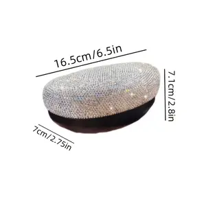 1pc Women's Luxury Rhinestone Eyeglass Case Suitable for Fashion Glasses & Glasses, Sparkling Rhinestone Lid, Elegant Storage Box for Reading Glasses, - Stylish Organizer