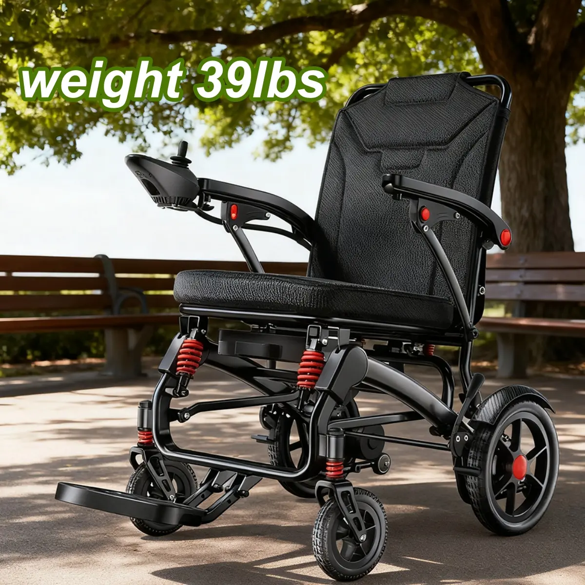 39lbs,Ultimate Gift: Foldable Electric Wheelchair for Parents，Removable Battery Charging，Easy Left/Right Hand Setup，Christmas gifts,Black Friday limited-time specials