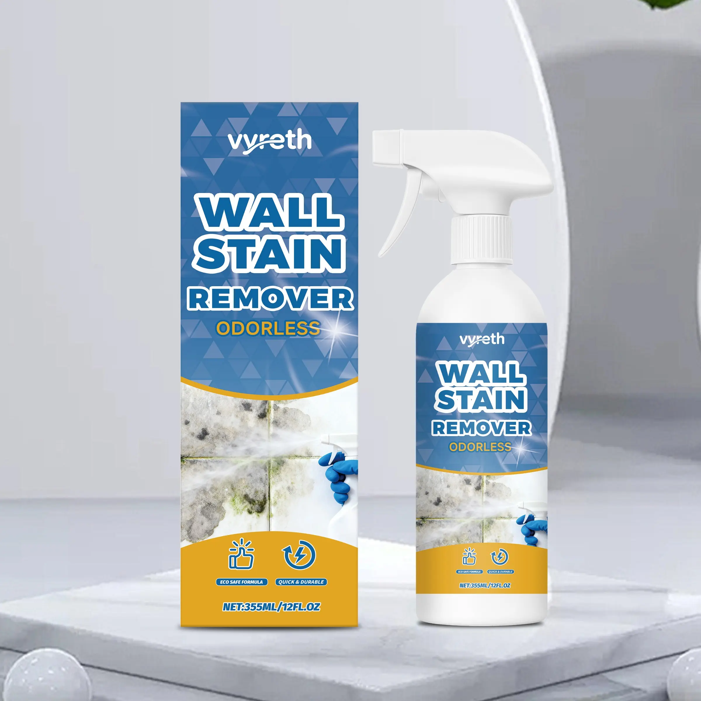 Wall Stain Cleaner, Wall Cleaning Mold Remover, Safe Non-Toxic Daily Household Cleaner, Cleaning Products, Ideal for Home Use, Protects Walls