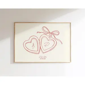 Custom Locket for Couple Anniversary Print, Personalized Couple Initial Print, Friendship Gifts, Anniversary Valentines Gift for Couples Artistic Box