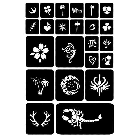 Temporary Tattoo Kit with Henna Cones, Jagua Gel & Semi-Permanent Markers – 101 Stencils, DIY Body Art Set for Women, Men & Kids   Short & Catchy Version