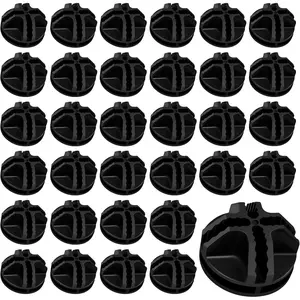 32 Pcs Plastic Wire Cube Connectors 1.42" OD and 0.16" ID Storage Cube Connectors Grid Cube Organizer Connector for Modular Closet Organizer Wire Shelving & DIY Wire Cube Storage Unit (Black)