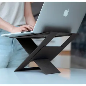 DesignNest FoldStand Standing Desk - Foldable Portable Slim Design 2 Levels Laptop Lift Ergonomic Viewing Gray Supplier Warranty