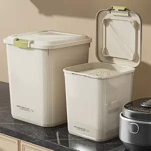 Multifunctional Rolling Rice Grain Storage Container with Measuring Cup - 33L/44L Capacity, Moisture-proof and Insect-proof Seal, Ideal for Kitchen Finishing