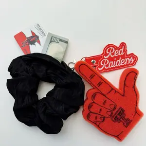 Black Crinkle Pocket Scrunchie