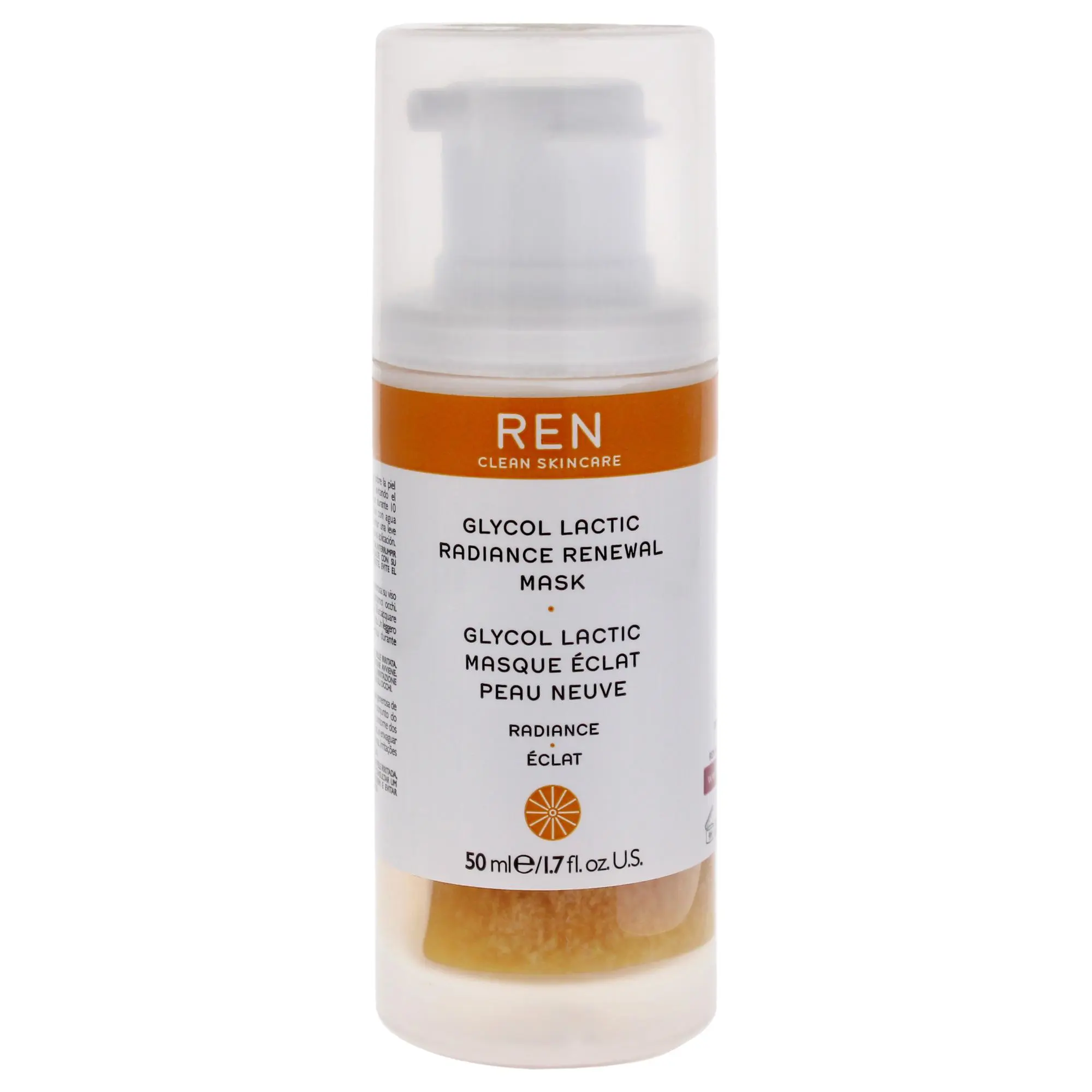 REN Glycol Lactic Radiance Renewal Mask - Unisex, 1.7 oz Tester Mask