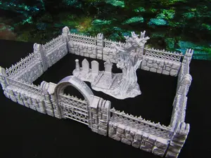 21pc Wrought Iron Fencing Set Family Burials Graveyard Cemetery Scatter Terrain