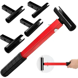 Door Hinge Adjustment Tool,Hinges Gap Adjustment Wrench Set,Professional 4 In 1 Hinge Adjuster for Residential Commercial,Heavy Duty Painted Steel Hinge Bending Wrench,With Rubber Handle
