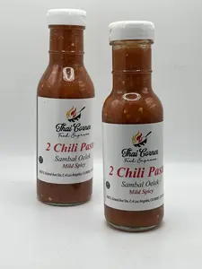 Thai Corner Food Express 2 Chili Paste Sambal Oelek - Mild Flavor, 100% Vegan, Gluten-Free, Versatile Sauce for Various Dishes