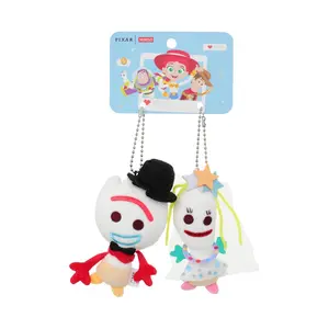 Disney Toy Story Double Link Plush Keychain – Forky & Ducky Bunny 2-in-1 Stuffed Pendant, Soft Plushie Best Friend Charm for Backpack, Cute Gift for Kids & Fans