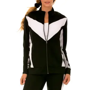 INSTANT FIGURE Activewear Compression Zip-Up Jacket AWJ029 - Color Block Slimming Performance – Women’s Long Sleeve Compression Jacket, Durable Nylon and Spandex Blend, Flattering Silhouette with 4-Way Stretch for Extreme Comfort, Made in USA