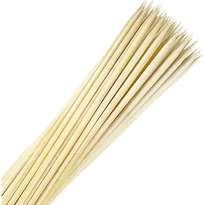 50 pcs 17.5" bamboo s'mores roasting sticks, 5 mm heavy-duty wooden skewers for marshmallows, hot dogs, barbecue, campfire, fire pit, grilling, bonfire