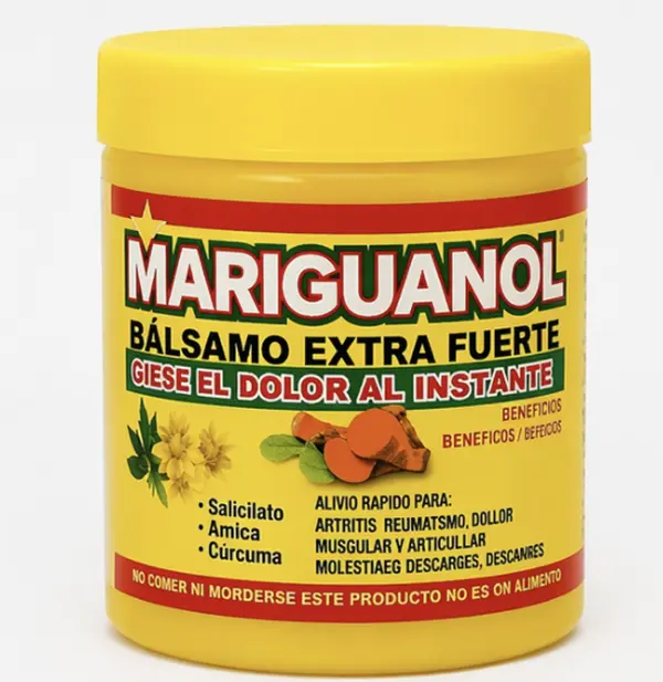 Mariguanol Bálsamo Extra Fuerte 250 g – Arnica, Cúrcuma, Salicilato – Alivio para Dolor y Artritis