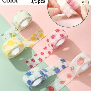3/5/10pcs Finger Bandages, 2.5cmx2m Anti-Callus Hand Protection Tape, Cartoon Student Writing Finger Tape, Outdoor Elastic Bandage