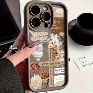 Floral Cross Pattern Phone Case Casing for Apple iPhone 17 Pro Max, New iPhone 16 Pro, Anti-Drop Full Coverage, Simple Design, Silicone Protection, Accessories