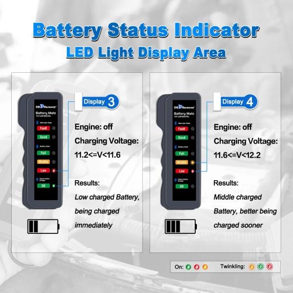 6 LED Light Diagnostic Tool 12V Battery Tester BM310 Digital Alternator Tester 6 LED Light Diagnostic Tool 12V Battery Tester BM310 Digital Alternator Tester