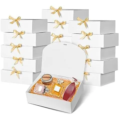 White with Gold Ribbon