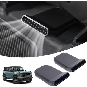 Plug-in Under Seat Vent Deflectors Compatible with 2021-2025 Ford Bronco 4 Doors, Cooler Summer Air Vent Extension for Rear Seat Passenger 2PCS (Fit for OEM & Regular Floor Mats)