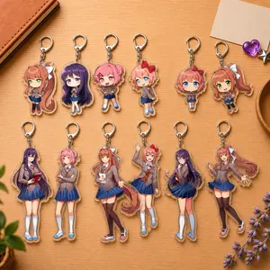 Doki Doki Literature Club Anime Acrylic Keychain, Monika Natsuki Yuri Sayori Keychain