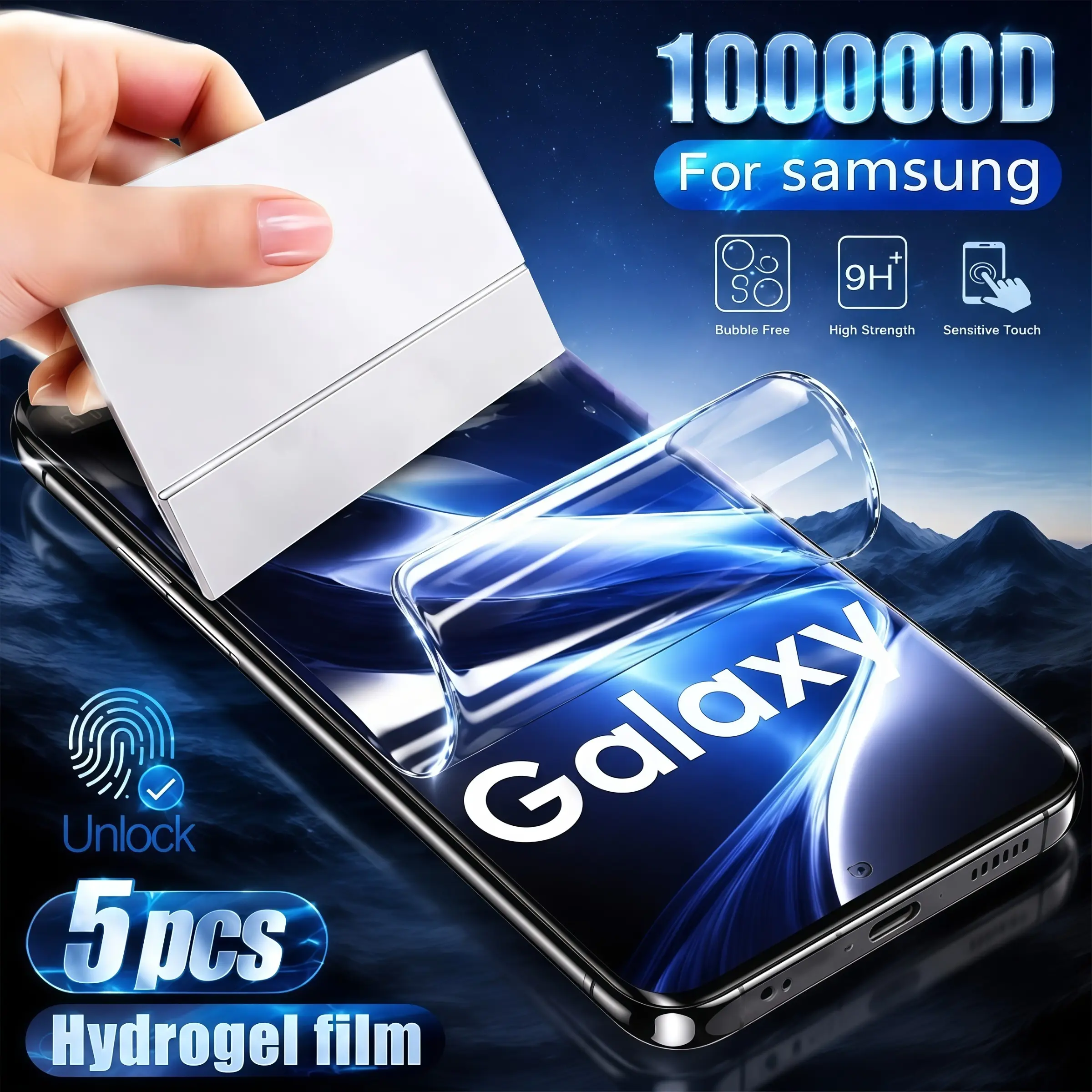 5 Pcs High Definition Hydrogel Film Protective Screen Protector Accessories Compatible for Samsung for Galaxy S26 S25 S24 S23 Ultra Plus S21 S20 FE S22+S20+ S23+ Note 20 Ultra 20, Easy to Install, Anti-Scratch, Full Coverage, Soft Hydrogel Film