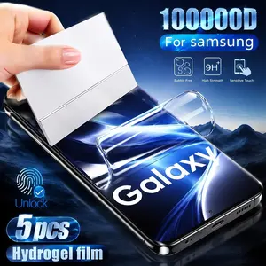 5 Pcs High Definition Hydrogel Film Protective Screen Protector Accessories Compatible for Samsung for Galaxy S26 S25 S24 S23 Ultra Plus S21 S20 FE S22+S20+ S23+ Note 20 Ultra 20, Easy to Install, Anti-Scratch, Full Coverage, Soft Hydrogel Film