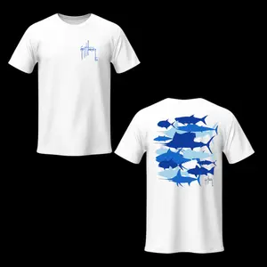Saltwater Fish School T-Shirt – Ocean Marine Life Graphic Shirt, Coastal Fishing Shirt, Men’s  Tops