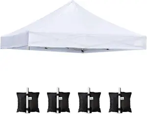 10' x 10' Replacement Canopy Top for Pop Up Tent, Instant Canopy Top Cover, Bonus 4 count Pack Canopy Weight Bag (White)