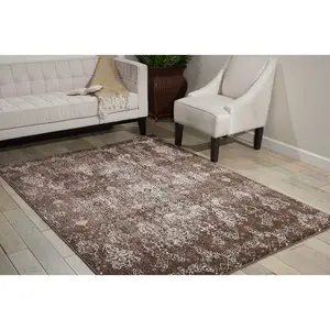 Nourison Karma KRM04 Mocha Modern Area Rug, Home Decor Durable Decorative Mat, Household Decorative Piece for Living Spaces