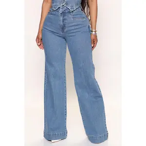 Western Showdown Trouser Flare Jeans - Medium Wash