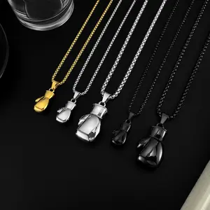 Couple Boxing Glove Pendant Necklaces | Stainless Steel - His & Hers Sizes, Perfect for Boxing Fans & Matching Outfits