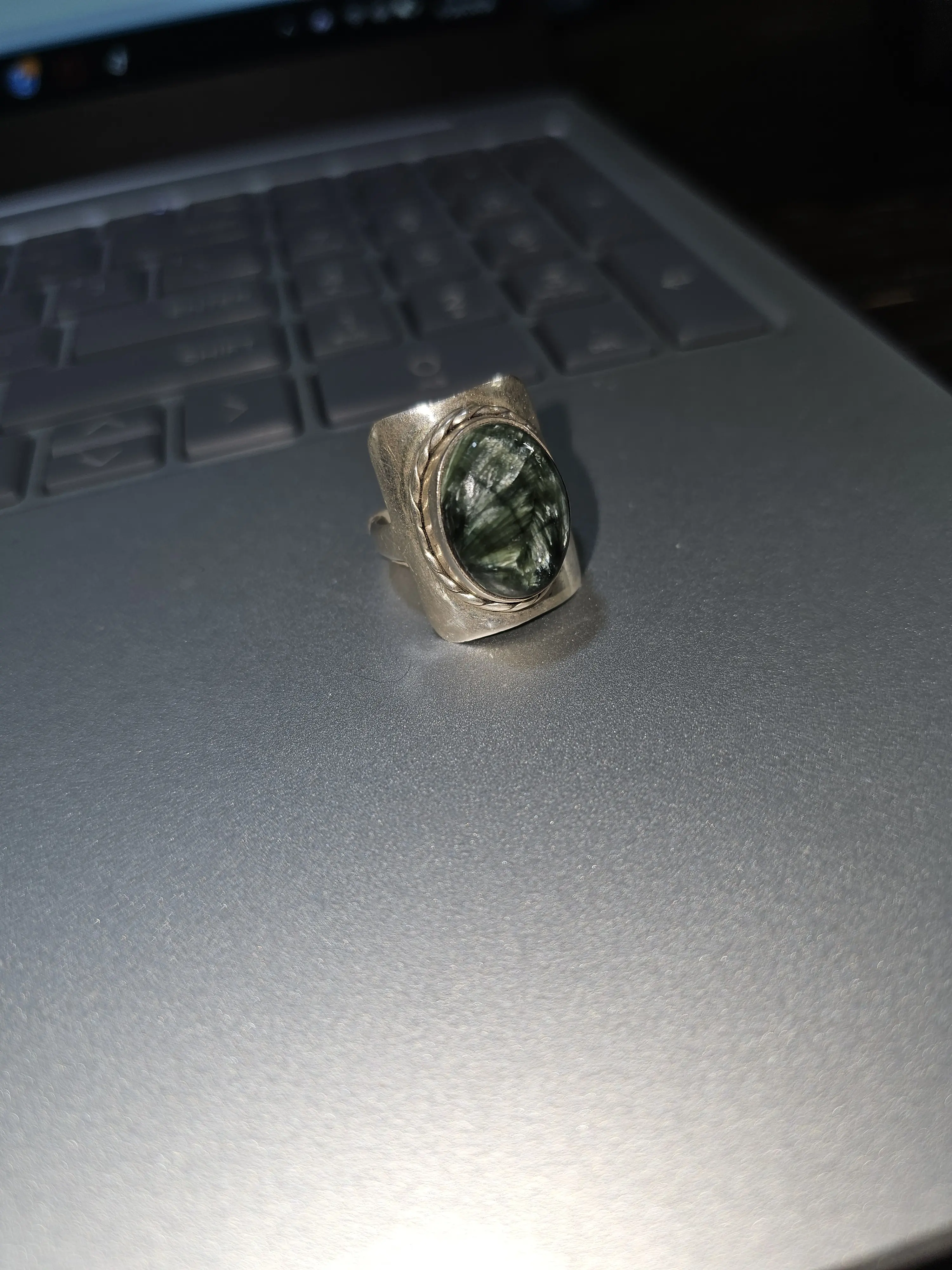 Seraphinite Ring in Sterling Silver