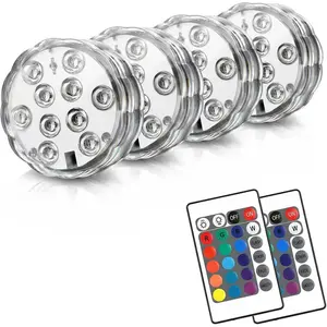 Submersible LED Lights with Remote, 16 Colors 4 Modes    LED Pool Lights for Inground Pool Above Ground Pool Bathtub Decoration (4-Pack)